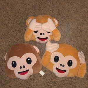 Monkey Emoji Pillow Bundle